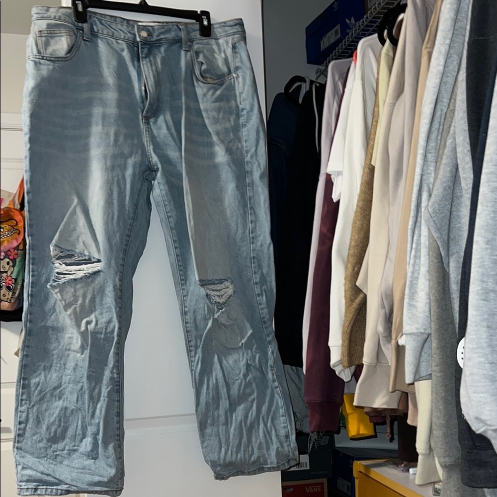 Cotton On women’s Relaxed Distressed Jeans - Light Blue